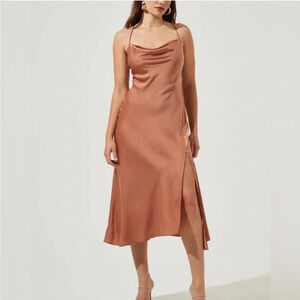 ASTR the Label Gaia Satin Midi Dress - Size S
